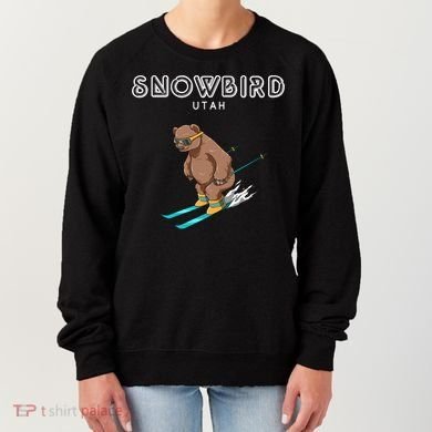 Snowbird Utah Funny Ski Grizzly Bear Gift Women's Sweatshirt