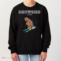 Snowbird Utah Funny Ski Grizzly Bear Gift Women's Sweatshirt thumb 0