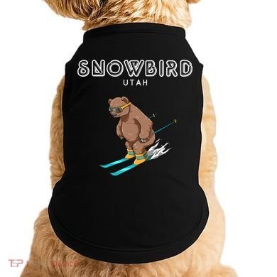 Snowbird Utah Funny Ski Grizzly Bear Gift Doggie Tank