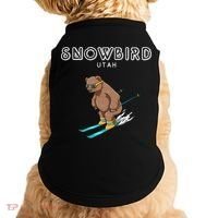 Snowbird Utah Funny Ski Grizzly Bear Gift Doggie Tank thumb 0