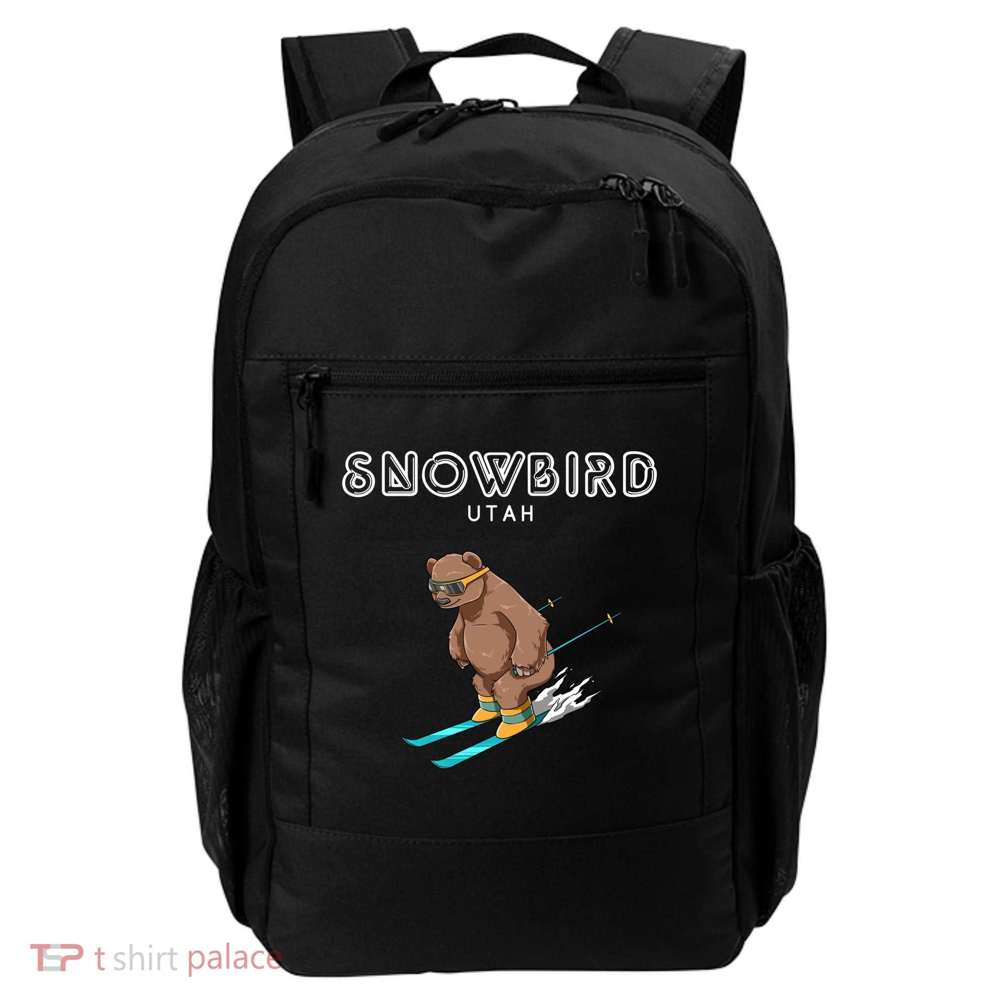 Snowbird Utah Funny Ski Grizzly Bear Gift Backpack