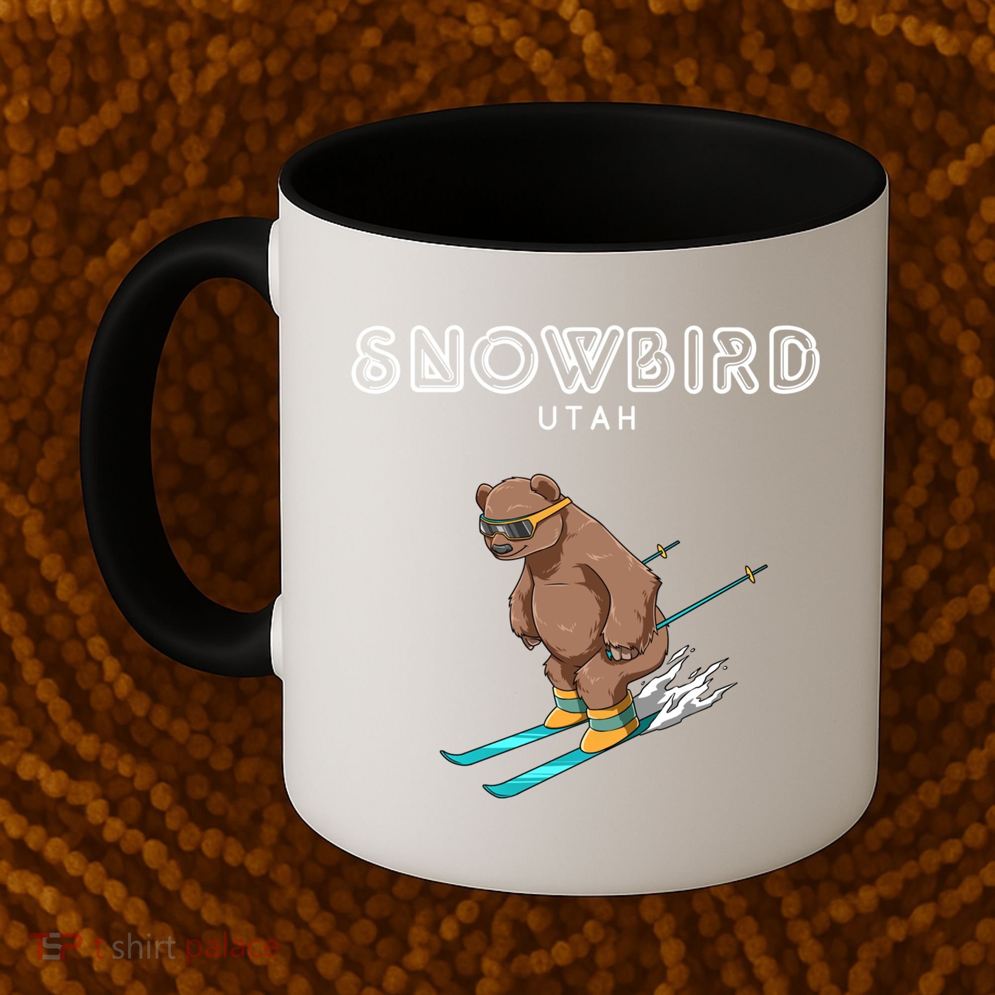 Snowbird Utah Funny Ski Grizzly Bear Gift Coffee Mug