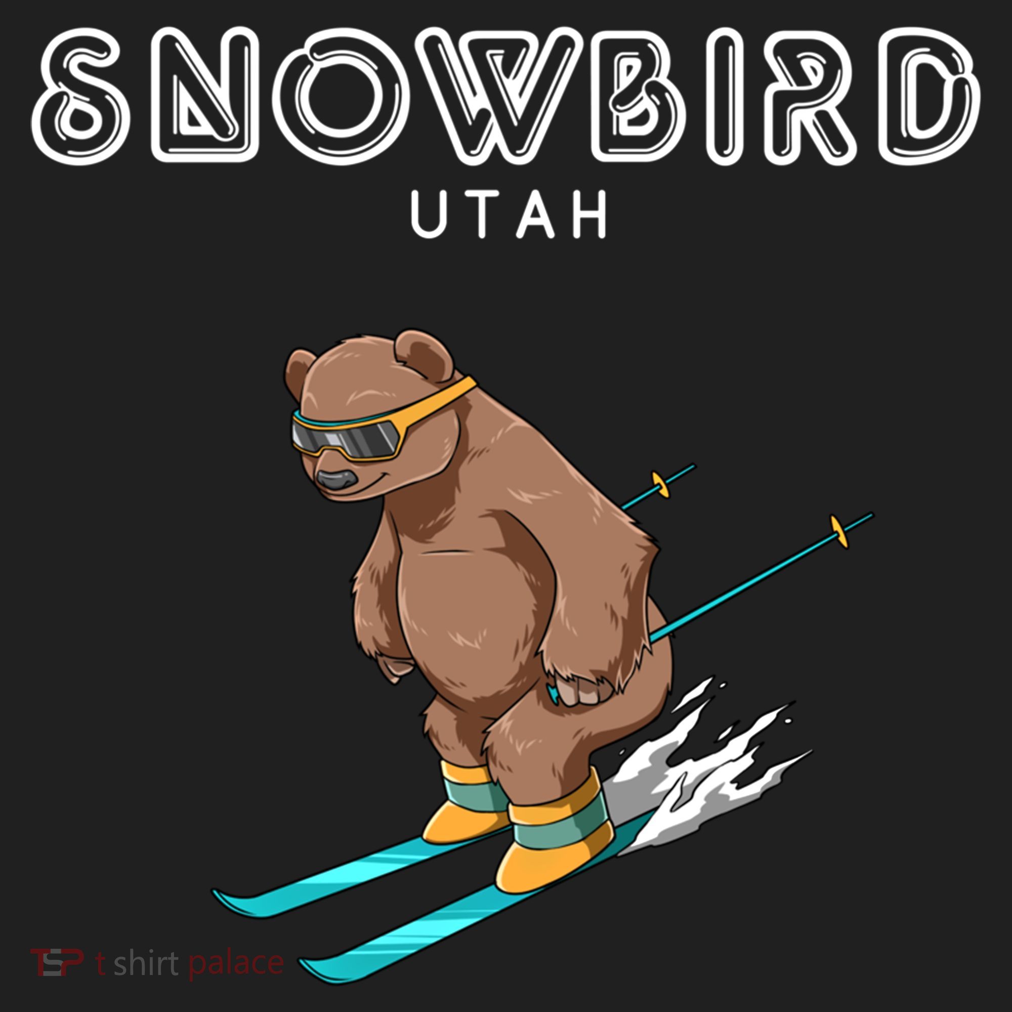 Snowbird Utah Funny Ski Grizzly Bear Gift Beanie