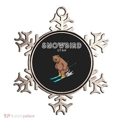 Snowbird Utah Funny Ski Grizzly Bear Gift Ornament