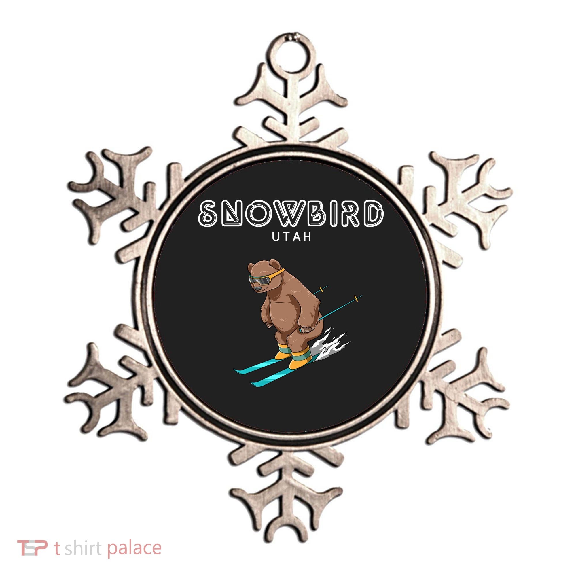 Snowbird Utah Funny Ski Grizzly Bear Gift Ornament