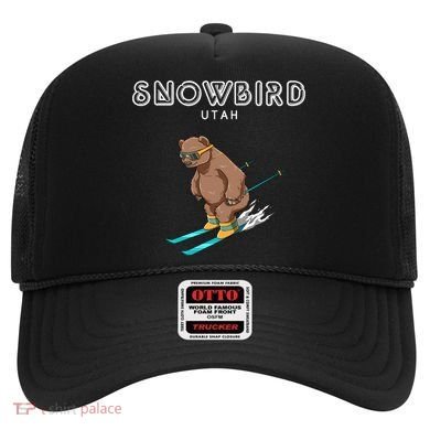 Snowbird Utah Funny Ski Grizzly Bear Gift Hat