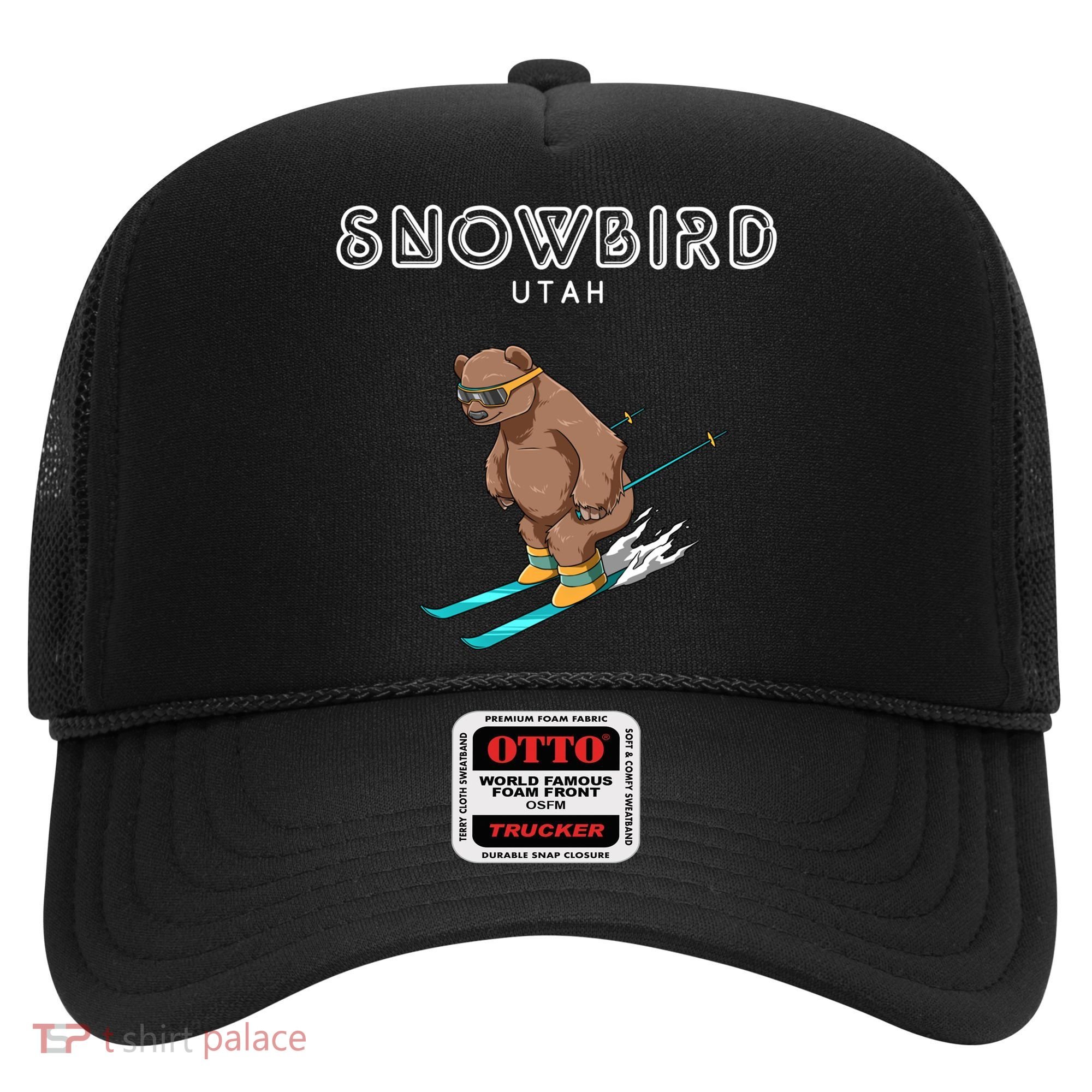 Snowbird Utah Funny Ski Grizzly Bear Gift Hat