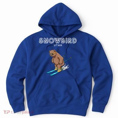 Snowbird Utah Funny Ski Grizzly Bear Gift Hoodie