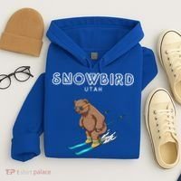 Snowbird Utah Funny Ski Grizzly Bear Gift Hoodie thumb 4