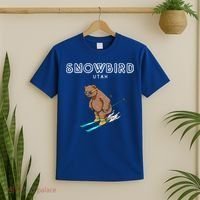 Snowbird Utah Funny Ski Grizzly Bear Gift T-Shirt thumb 2