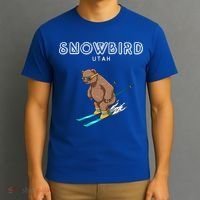 Snowbird Utah Funny Ski Grizzly Bear Gift T-Shirt thumb 3