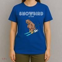 Snowbird Utah Funny Ski Grizzly Bear Gift T-Shirt thumb 4