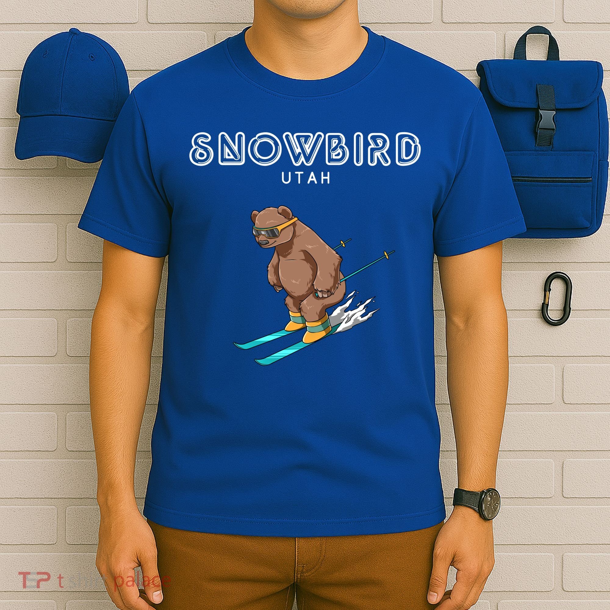 Snowbird Utah Funny Ski Grizzly Bear Gift T-Shirt