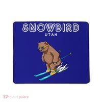 Snowbird Utah Funny Ski Grizzly Bear Gift Mousepad thumb 0