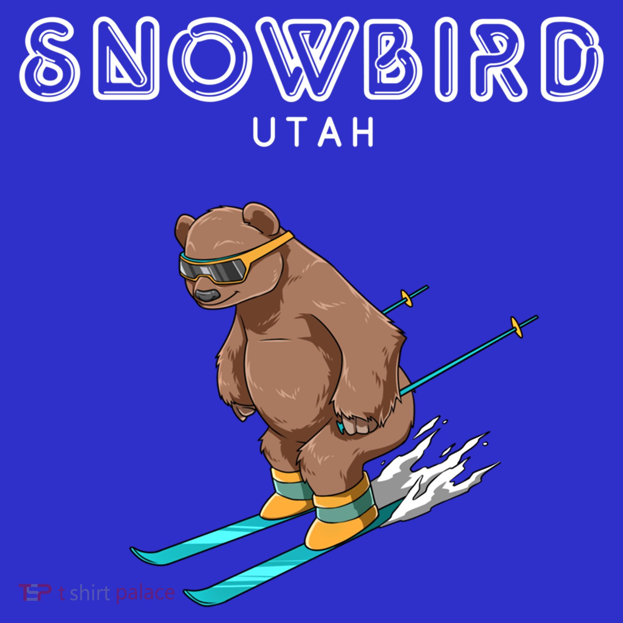 Snowbird Utah Funny Ski Grizzly Bear Gift Mousepad