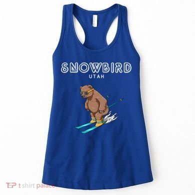 Snowbird Utah Funny Ski Grizzly Bear Gift Women's Tank Top