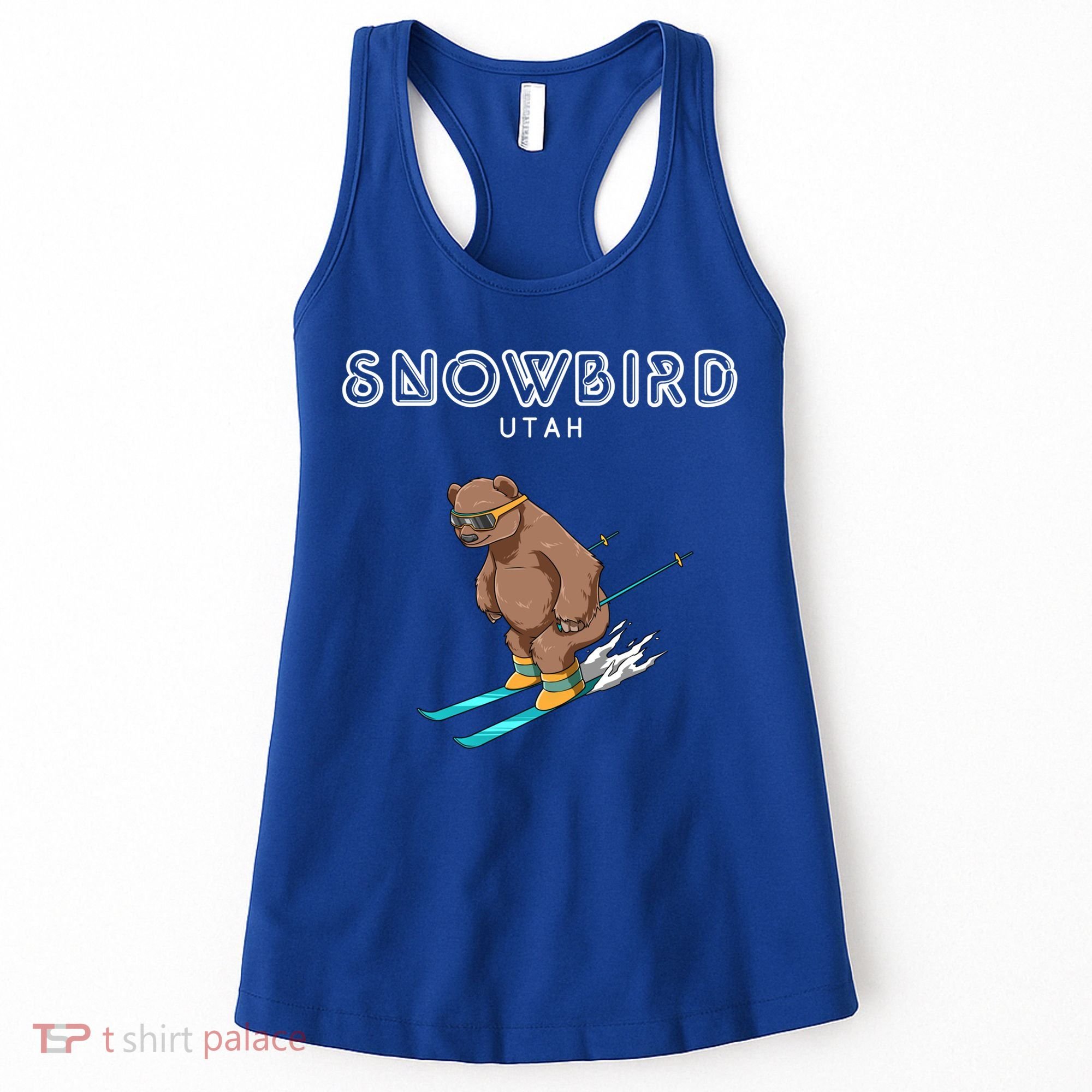 Snowbird Utah Funny Ski Grizzly Bear Gift Women's Tank Top