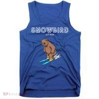 Snowbird Utah Funny Ski Grizzly Bear Gift Tank Top thumb 0