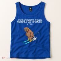 Snowbird Utah Funny Ski Grizzly Bear Gift Tank Top thumb 2