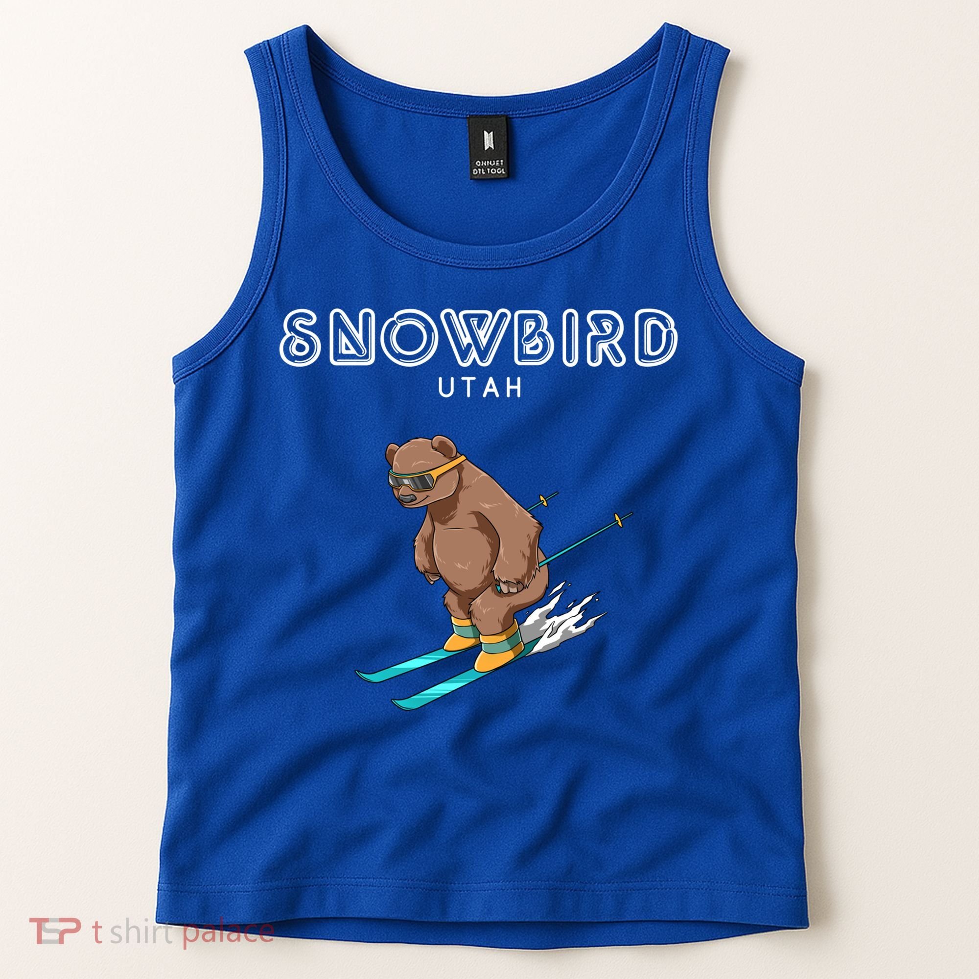 Snowbird Utah Funny Ski Grizzly Bear Gift Tank Top
