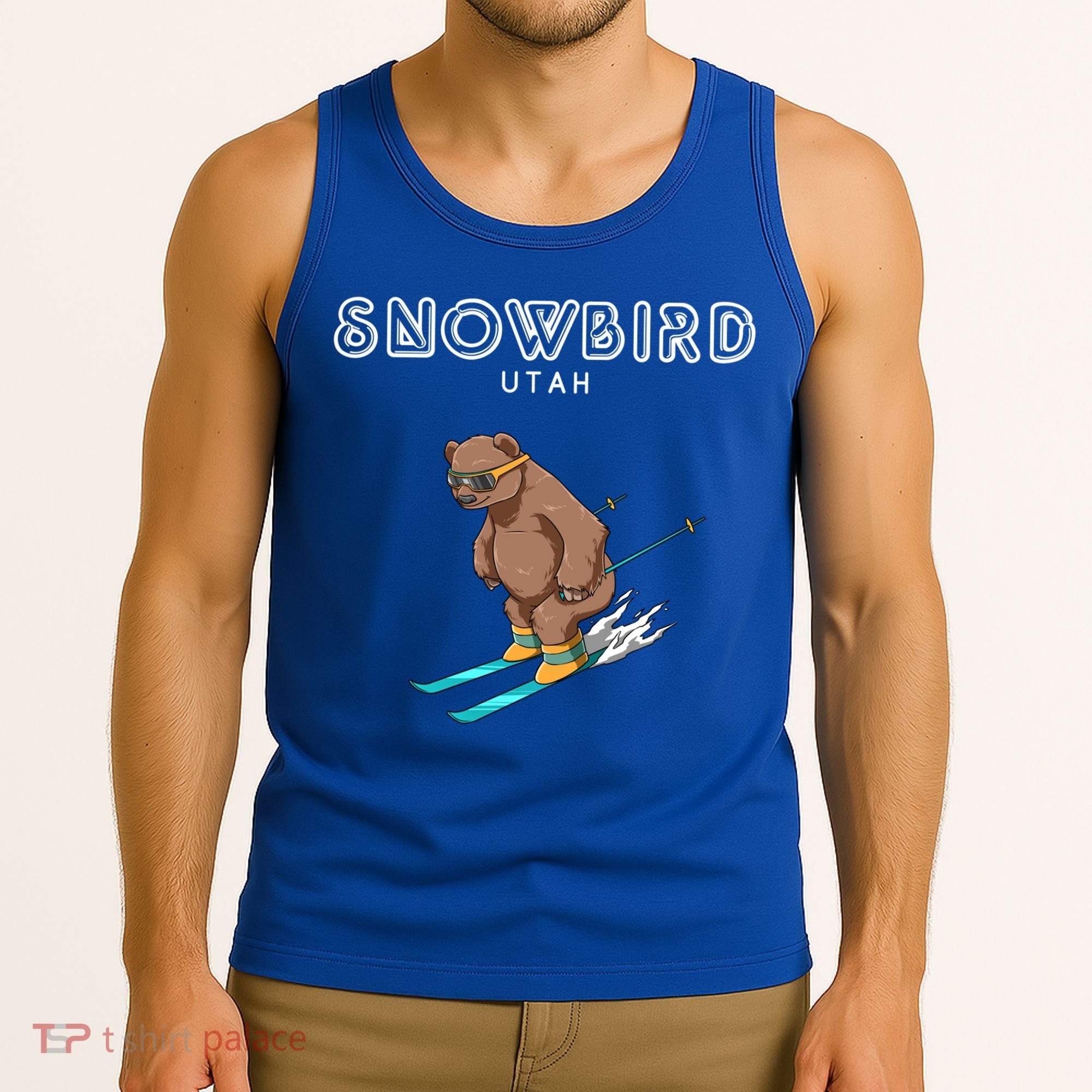 Snowbird Utah Funny Ski Grizzly Bear Gift Tank Top