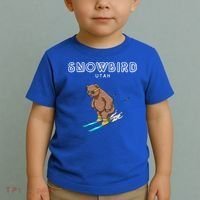 Snowbird Utah Funny Ski Grizzly Bear Gift Toddler T-Shirt thumb 2