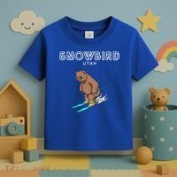 Snowbird Utah Funny Ski Grizzly Bear Gift Toddler T-Shirt thumb 3