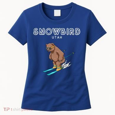 Snowbird Utah Funny Ski Grizzly Bear Gift Women's T-Shirt