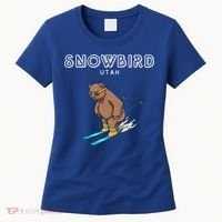 Snowbird Utah Funny Ski Grizzly Bear Gift Women's T-Shirt thumb 0