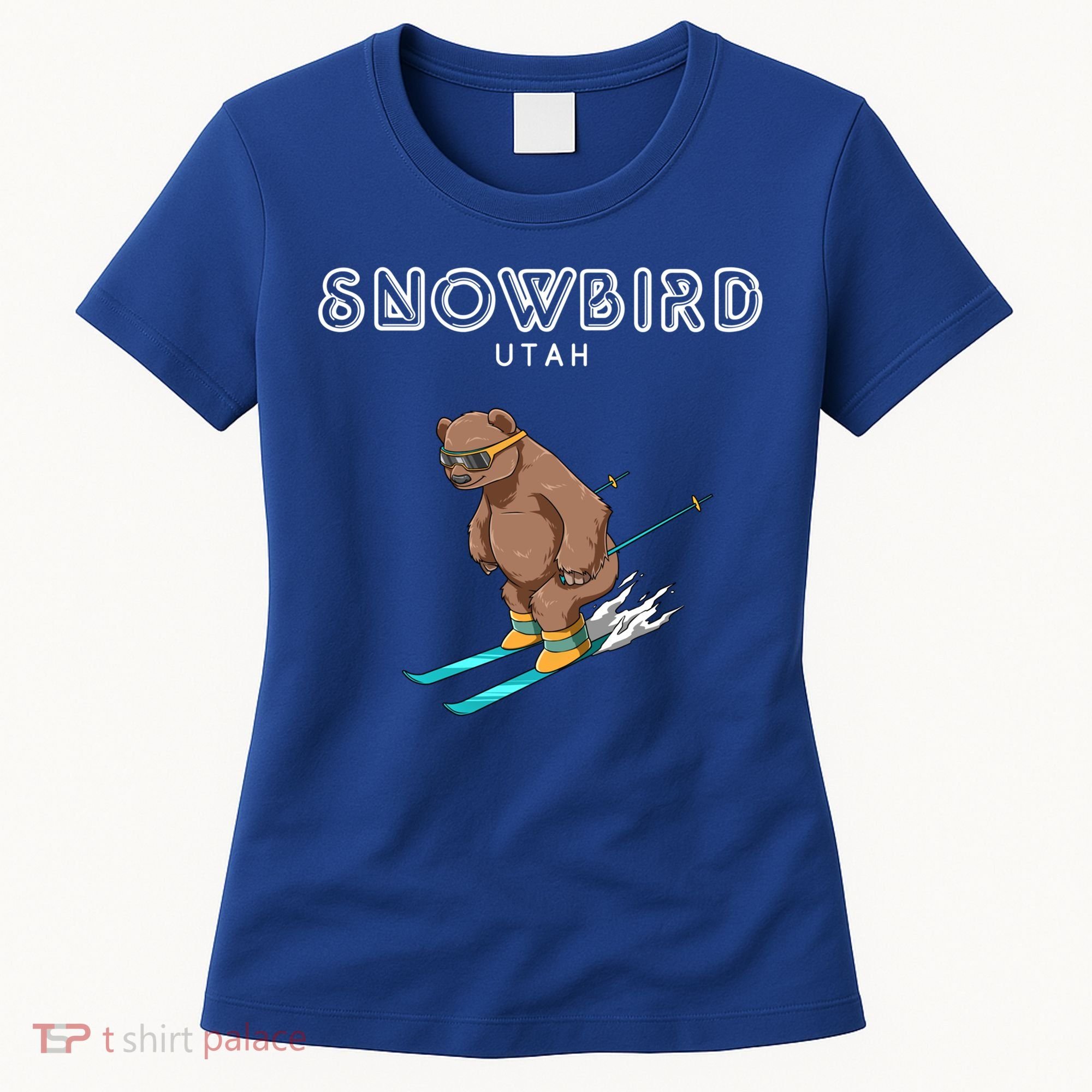 Snowbird Utah Funny Ski Grizzly Bear Gift Women's T-Shirt