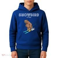 Snowbird Utah Funny Ski Grizzly Bear Gift Kids Hoodie thumb 4