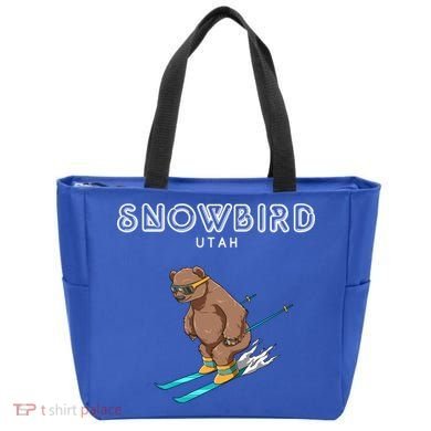 Snowbird Utah Funny Ski Grizzly Bear Gift Tote Bag