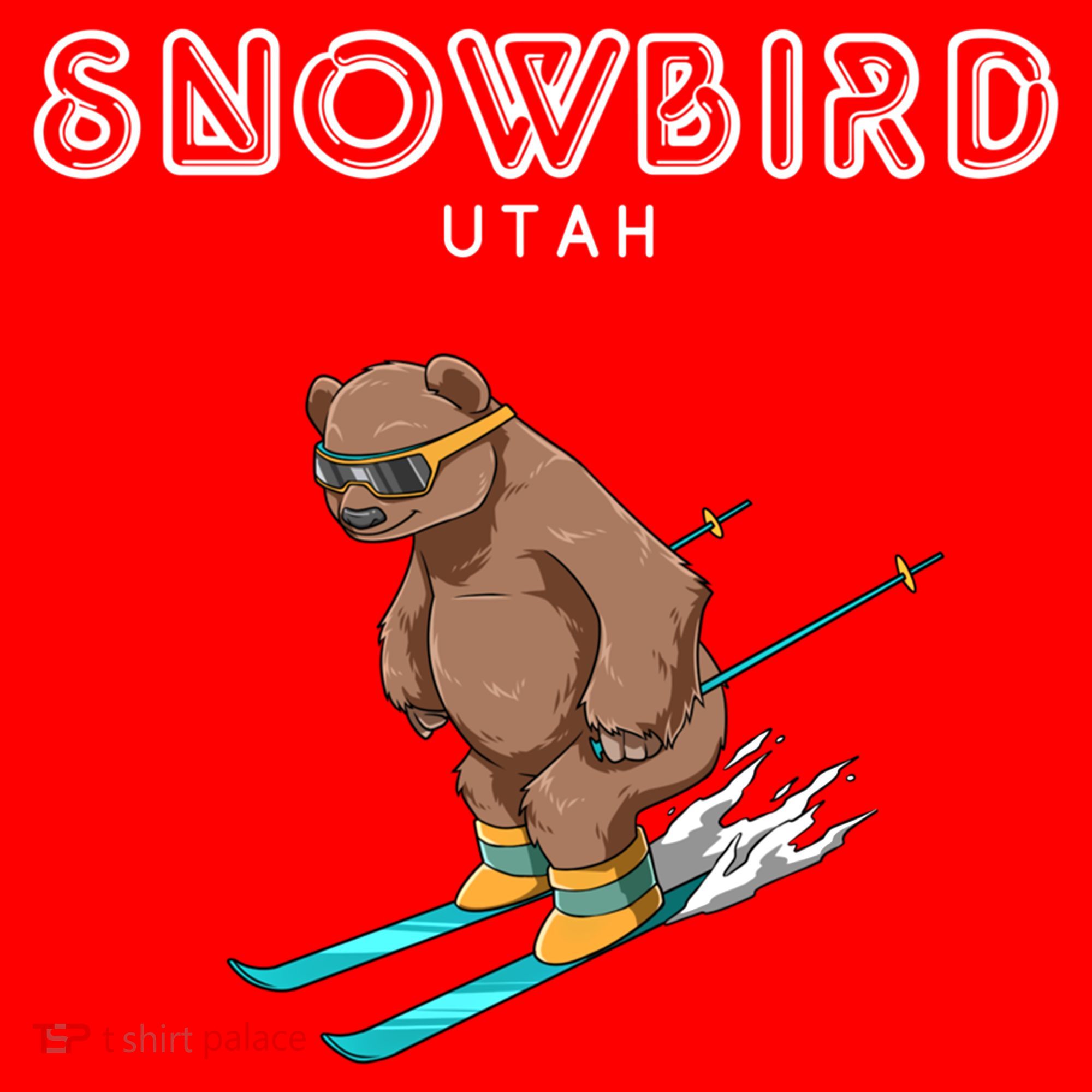 Snowbird Utah Funny Ski Grizzly Bear Gift Santa Hat