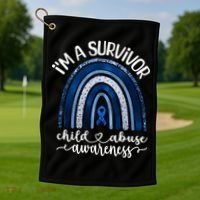 Stand Up For Children Child Abuse Awareness And Prevention Golf Towel thumb 1