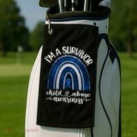 Stand Up For Children Child Abuse Awareness And Prevention Golf Towel thumb 2