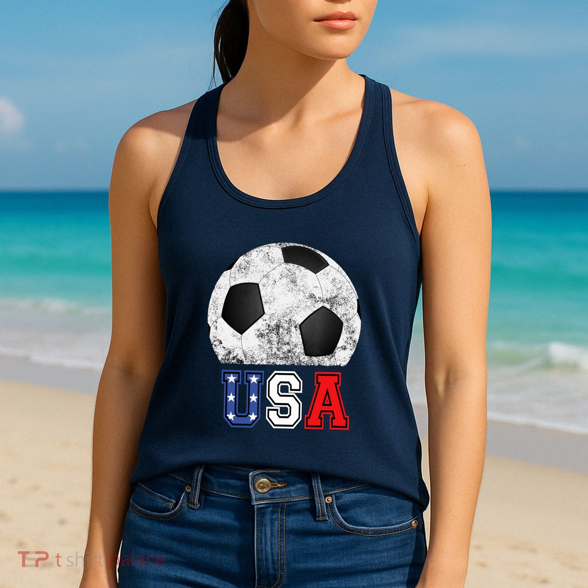 Soccer USA Football Soccer Ball Women's Tank Top