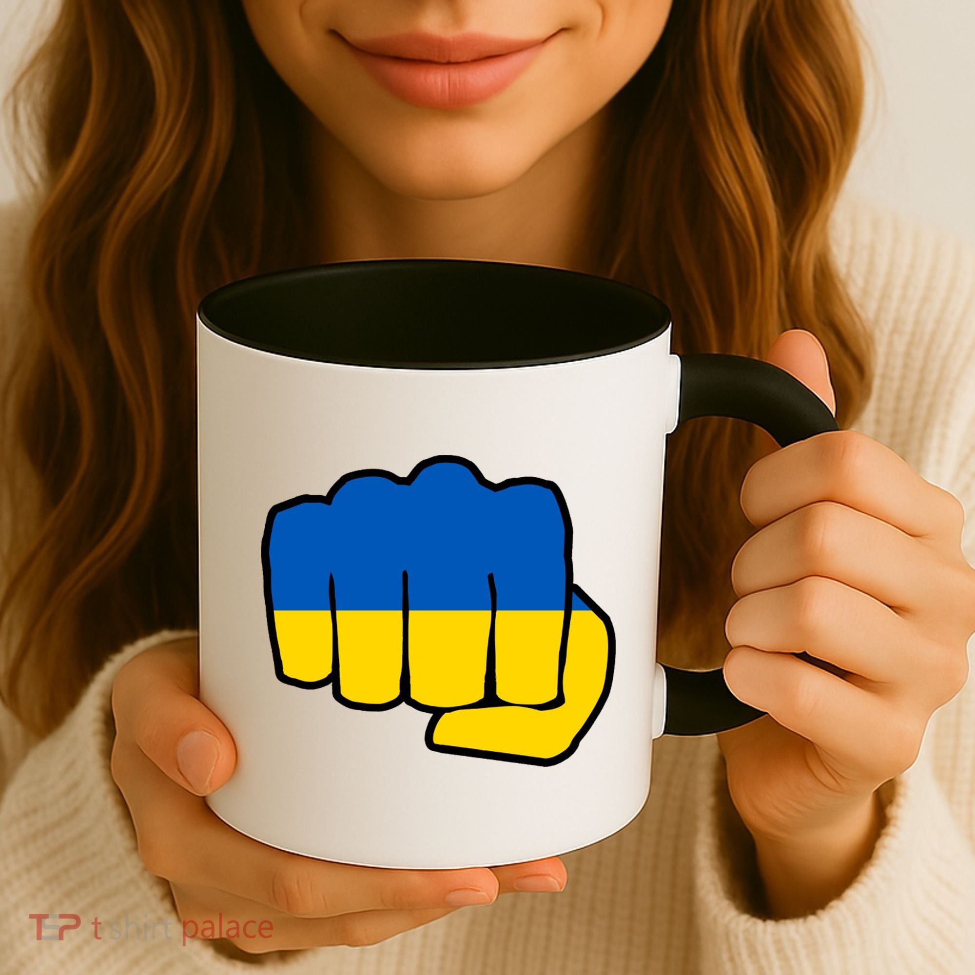 Support Ukraine Flag Fist Coffee Mug