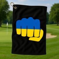Support Ukraine Flag Fist Golf Towel thumb 1