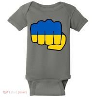 Support Ukraine Flag Fist Baby Bodysuit thumb 0