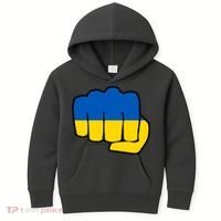 Support Ukraine Flag Fist Kids Hoodie thumb 0