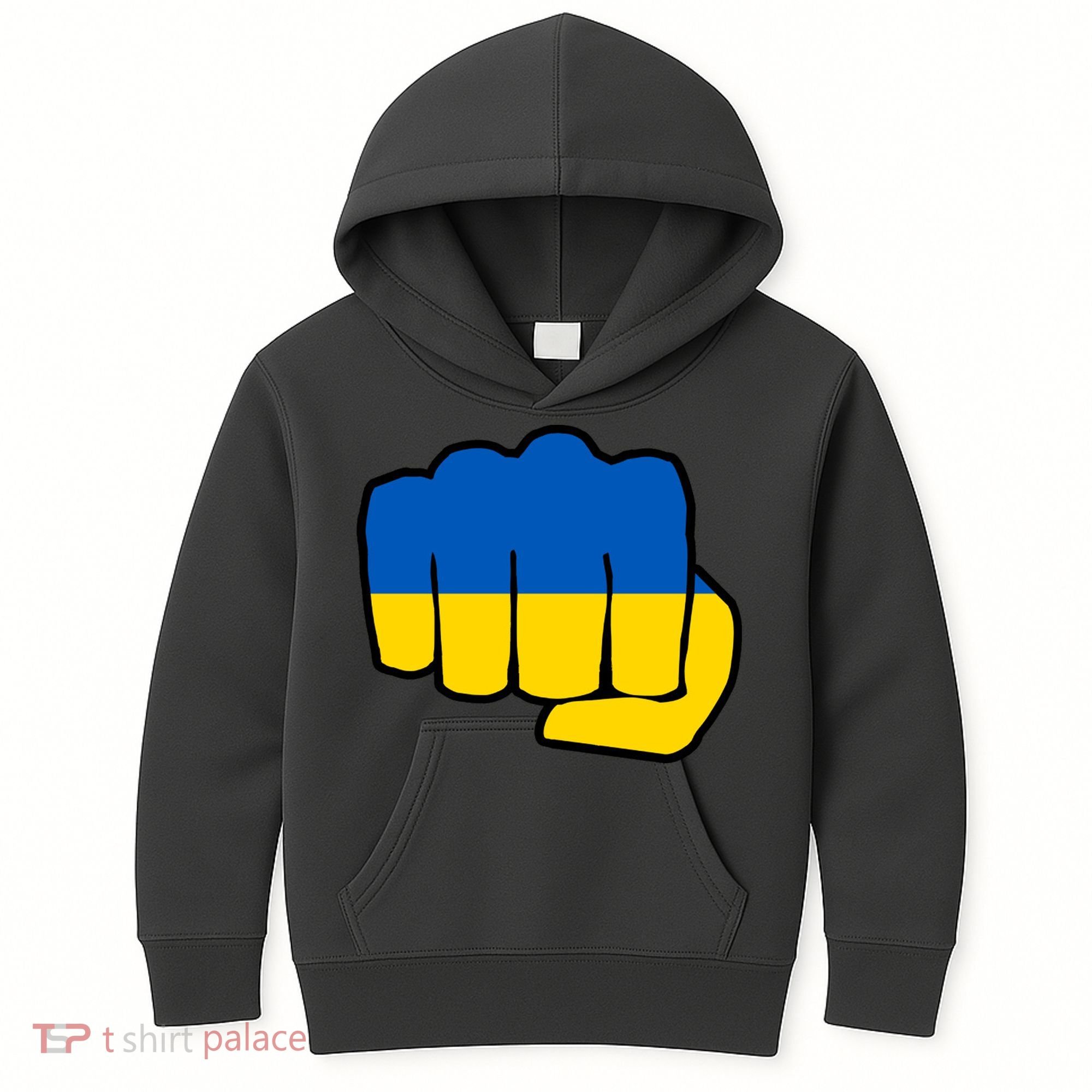 Support Ukraine Flag Fist Kids Hoodie
