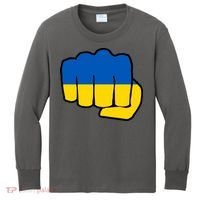 Support Ukraine Flag Fist Kids Long Sleeve Shirt thumb 0