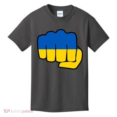 Support Ukraine Flag Fist Kids T-Shirt