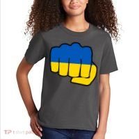 Support Ukraine Flag Fist Kids T-Shirt thumb 2