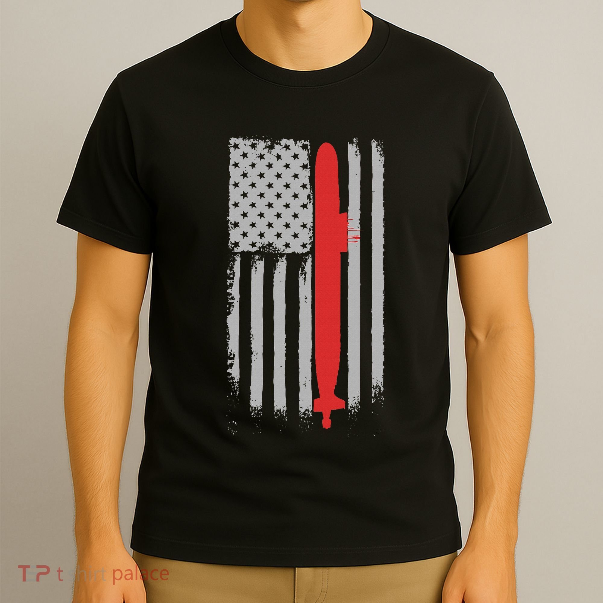 Submarine Usa Flag Gift For Submariner T-Shirt