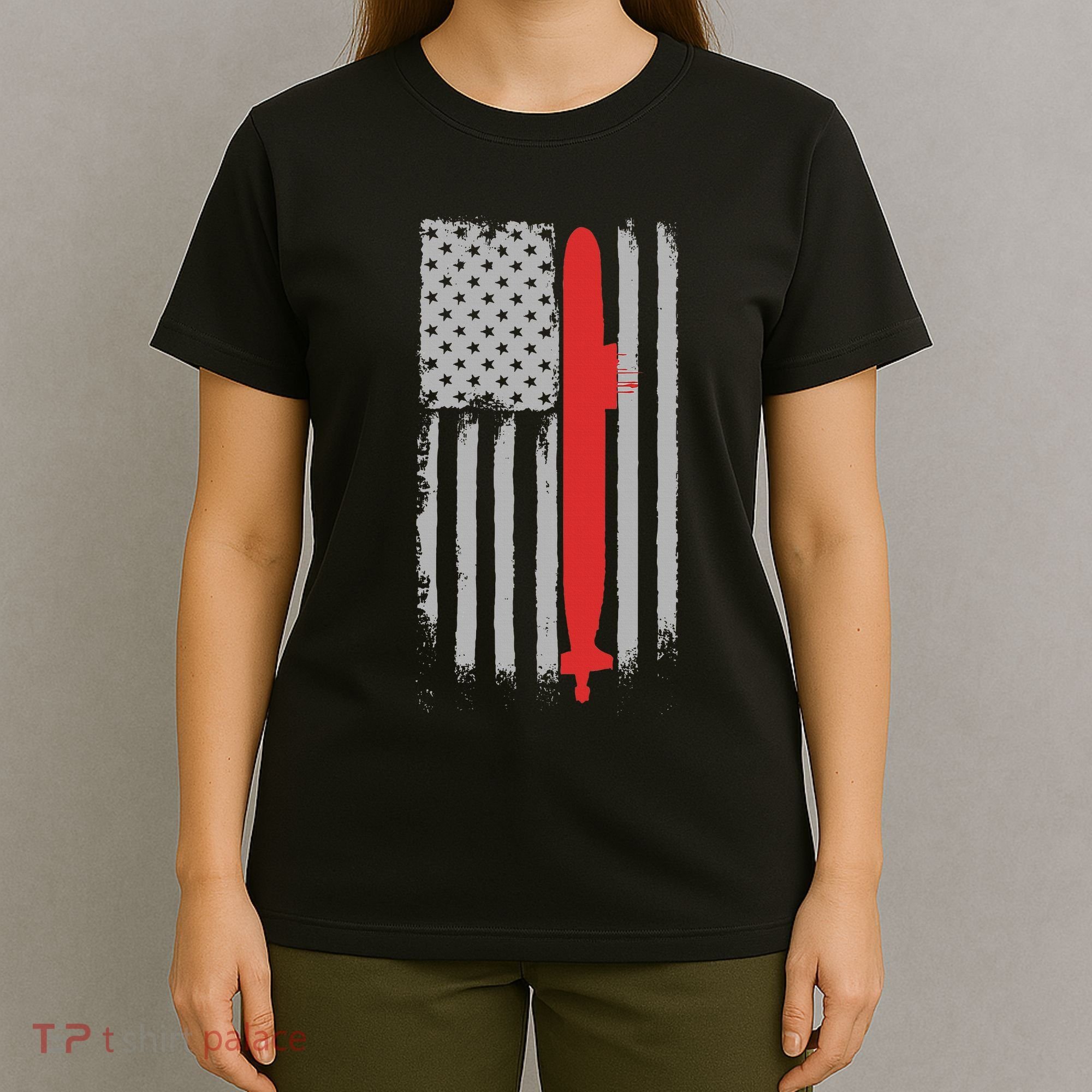 Submarine Usa Flag Gift For Submariner T-Shirt
