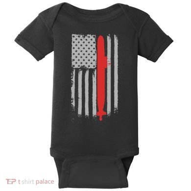 Submarine Usa Flag Gift For Submariner Baby Bodysuit