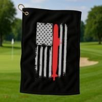 Submarine Usa Flag Gift For Submariner Golf Towel thumb 1