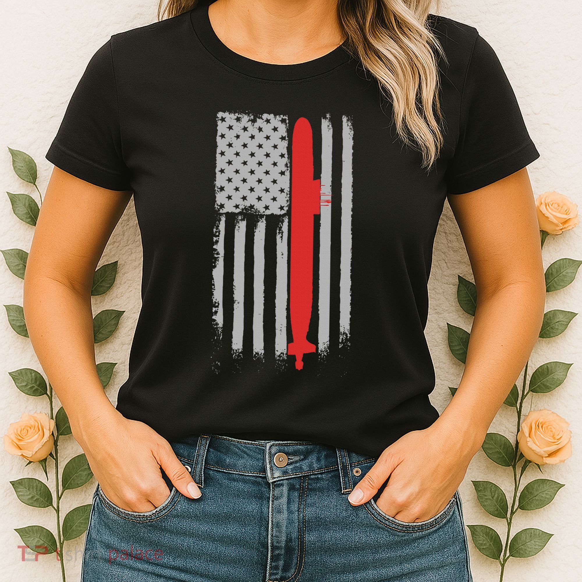 Submarine Usa Flag Gift For Submariner Women's T-Shirt