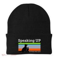Speaking Up For Those Who CanT Stop Animal Abuse Awareness Beanie thumb 0